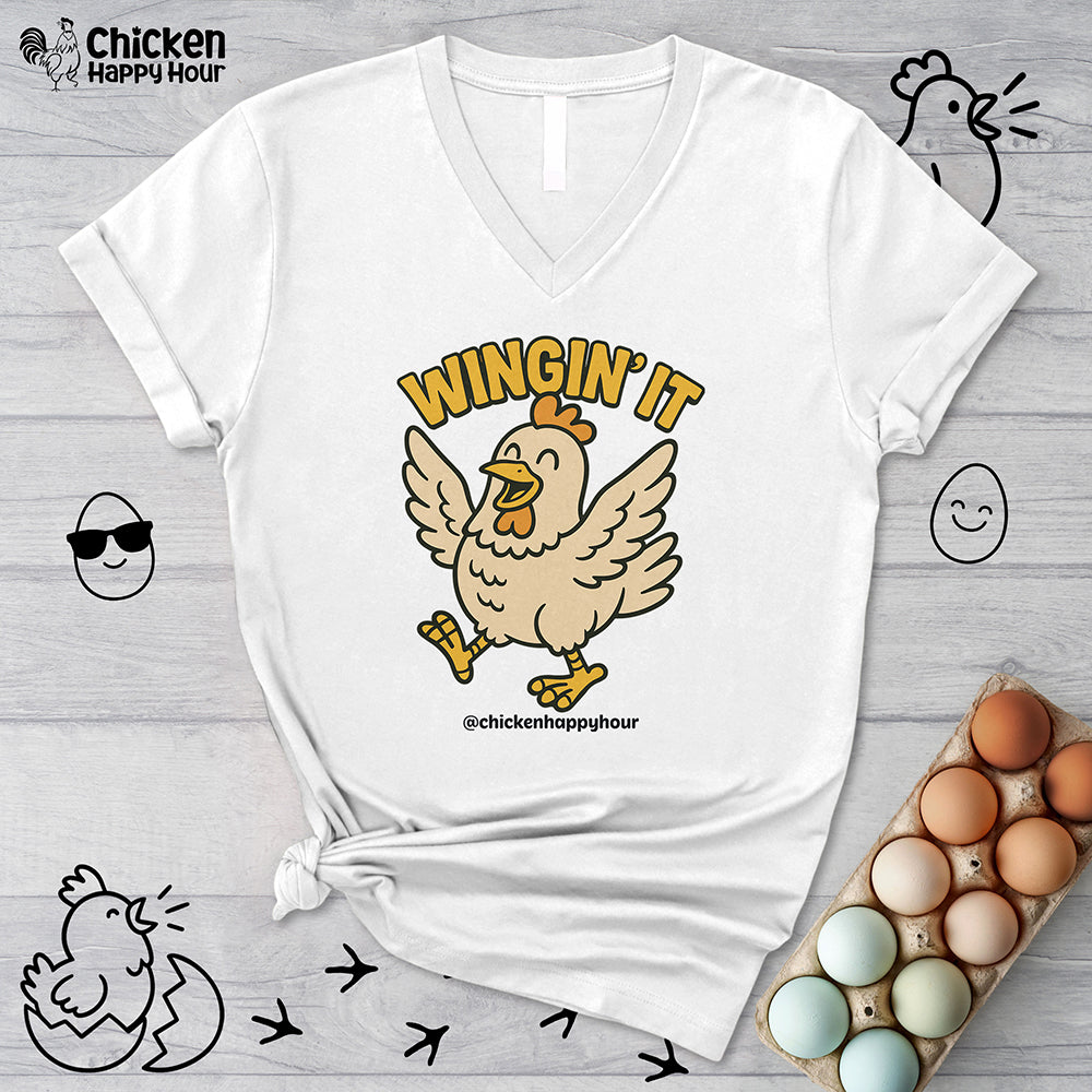 Wingin It V-Neck Tee