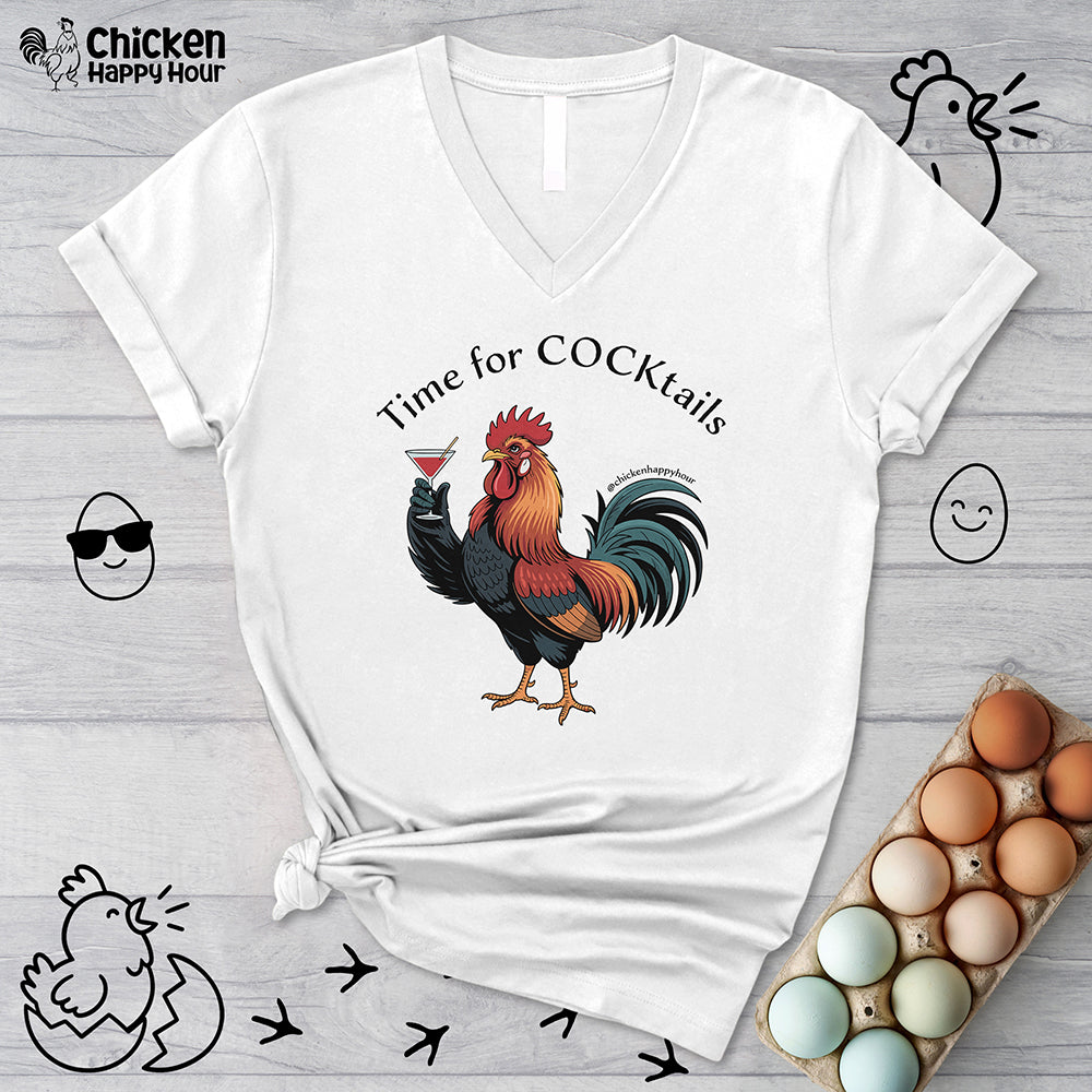 Time for Cocktails V-Neck Tee