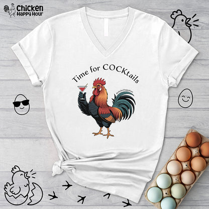 Time for Cocktails V-Neck Tee