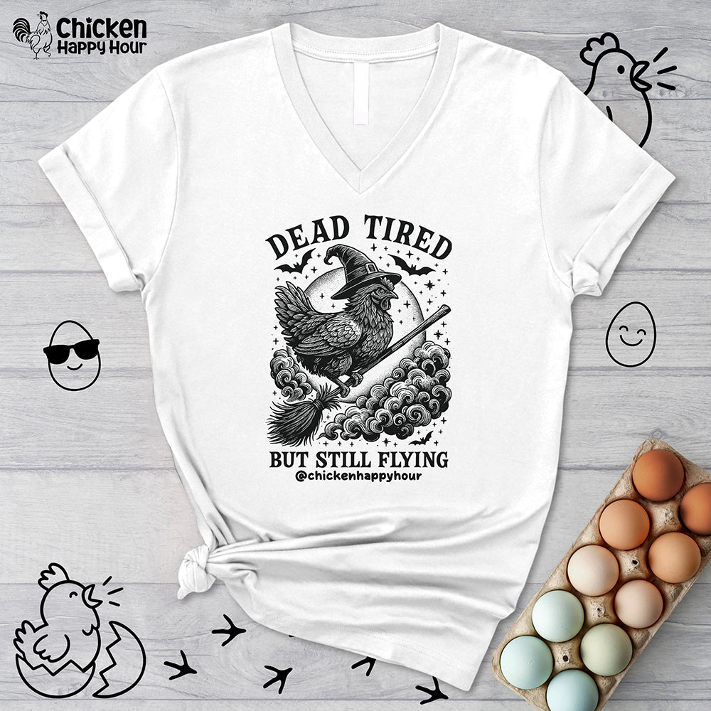 Dead Tired But Still Flying V-Neck Tee