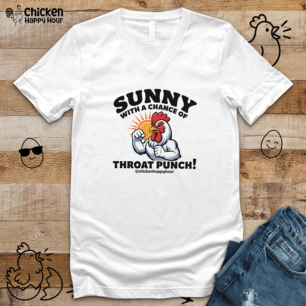 Sunny with a Chance of Throat Punch V-Neck Tee