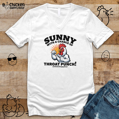 Sunny with a Chance of Throat Punch V-Neck Tee
