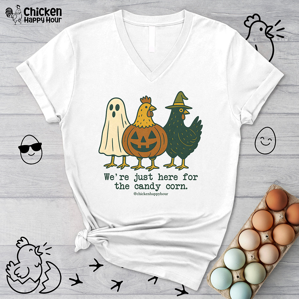 We're Just Here For the Candy Corn V-Neck Tee