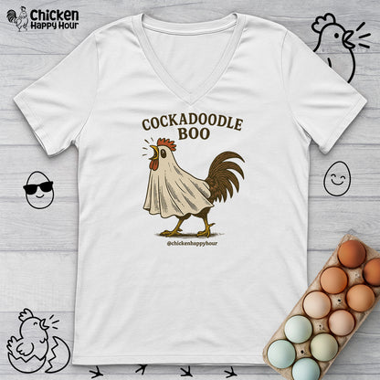 Cockadoodle BOO V-Neck Tee