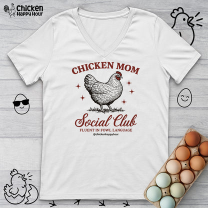 Chicken Mom Social Club V-Neck Tee