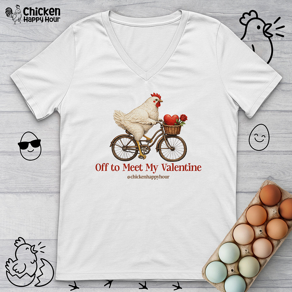 Off to Meet My Valentine V-Neck Tee