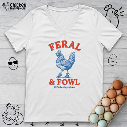 Feral & Fowl V-Neck Tee