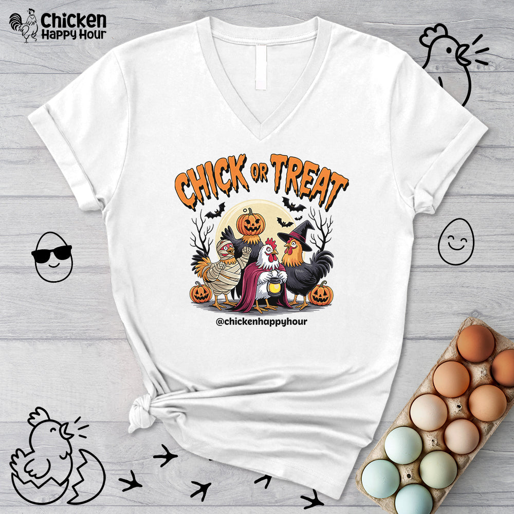 Chick or Treat V-Neck Tee