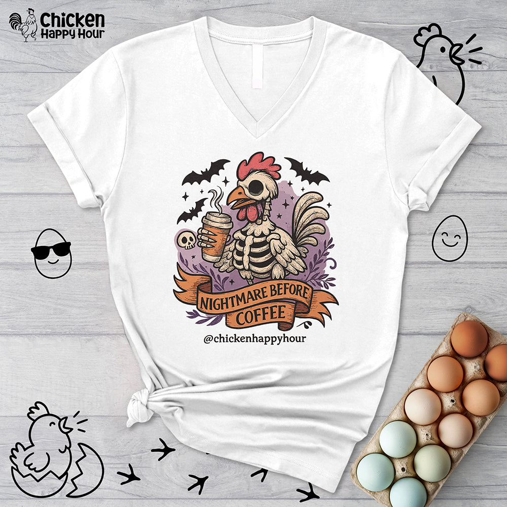 Nightmare Before Coffee V-Neck Tee