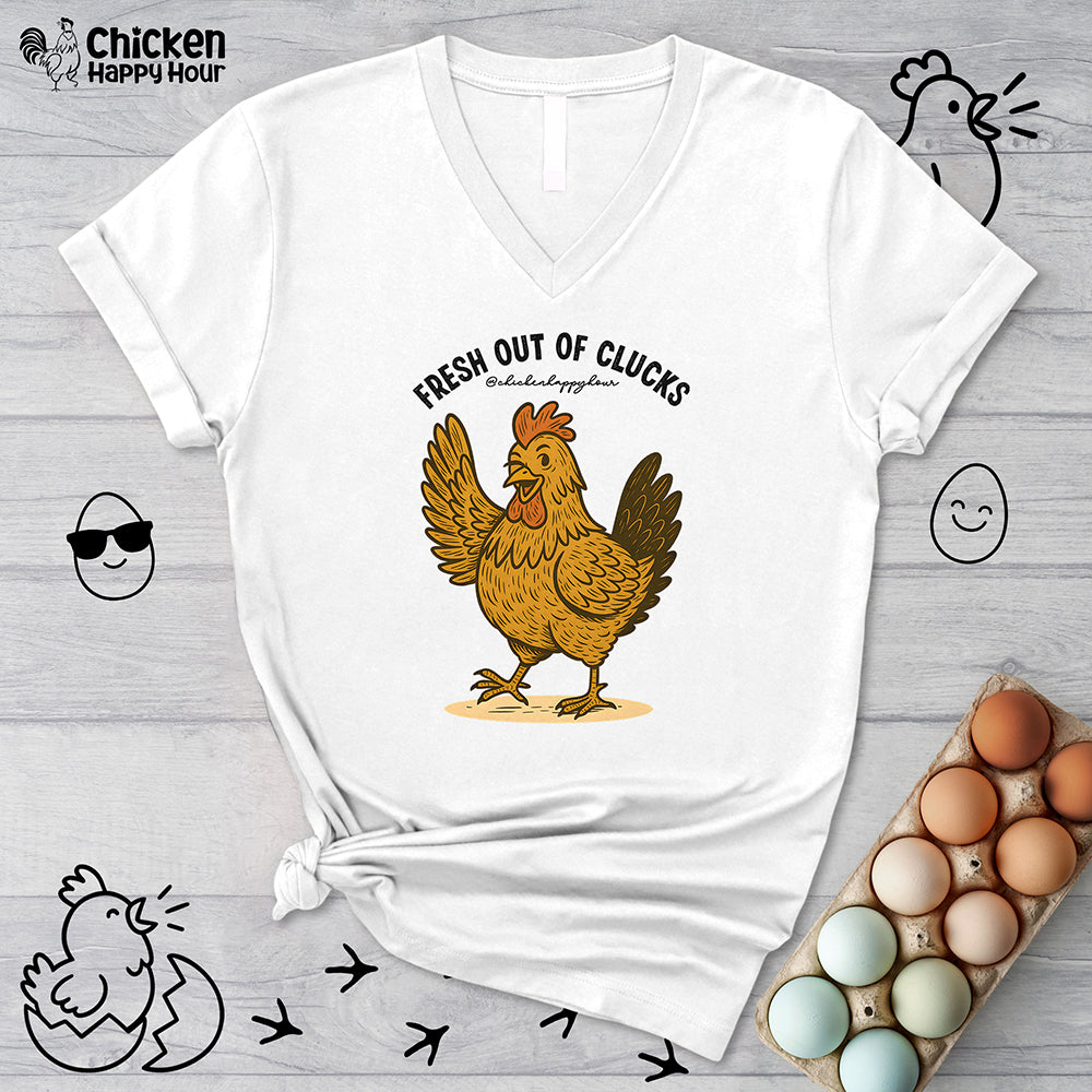 FRESH OUT OF CLUCKS V-Neck Tee