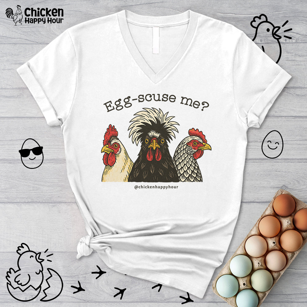 Egg-scuse Me V-Neck Tee