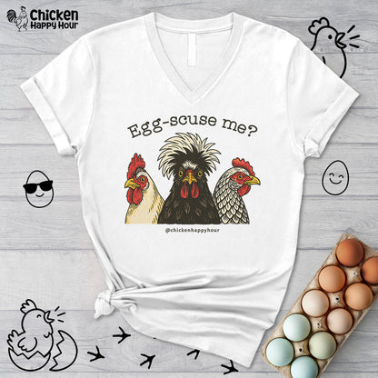 Egg-scuse Me V-Neck Tee