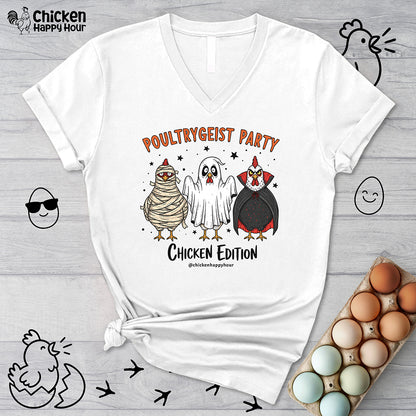 Poultrygeist Party V-Neck Tee