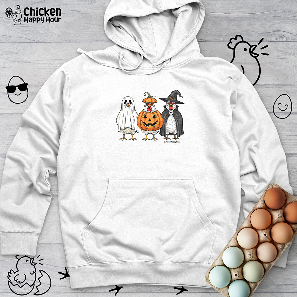 Chickens Wearing Halloween Costumes Hooded Sweatshirt
