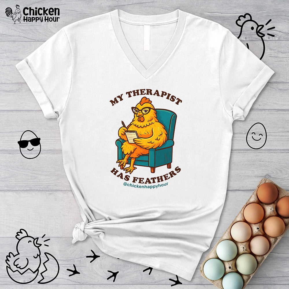 Therapist Chickens V-Neck Tee