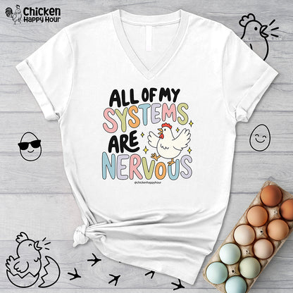 All Systems Are Nervous V-Neck Tee
