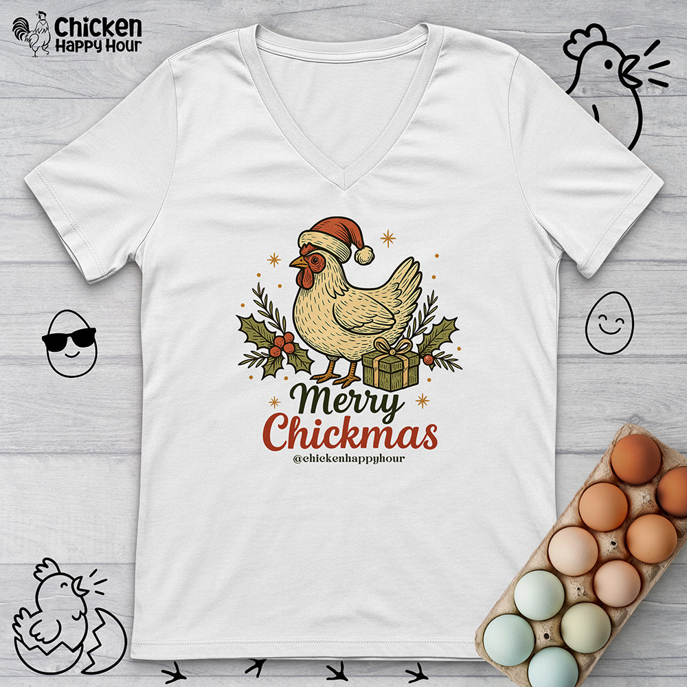 Merry Chickmas V-Neck Tee