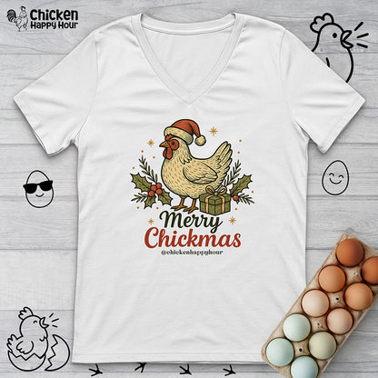 Merry Chickmas V-Neck Tee