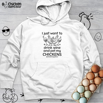 Wine and Chickens Hooded Sweatshirt