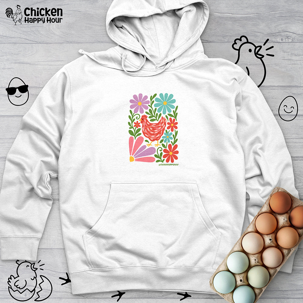 Chicken Blooms Hooded Sweatshirt