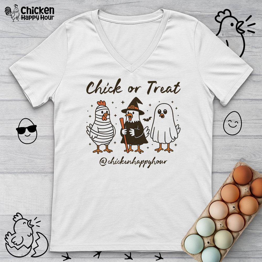 Chick or Treat V-Neck Tee