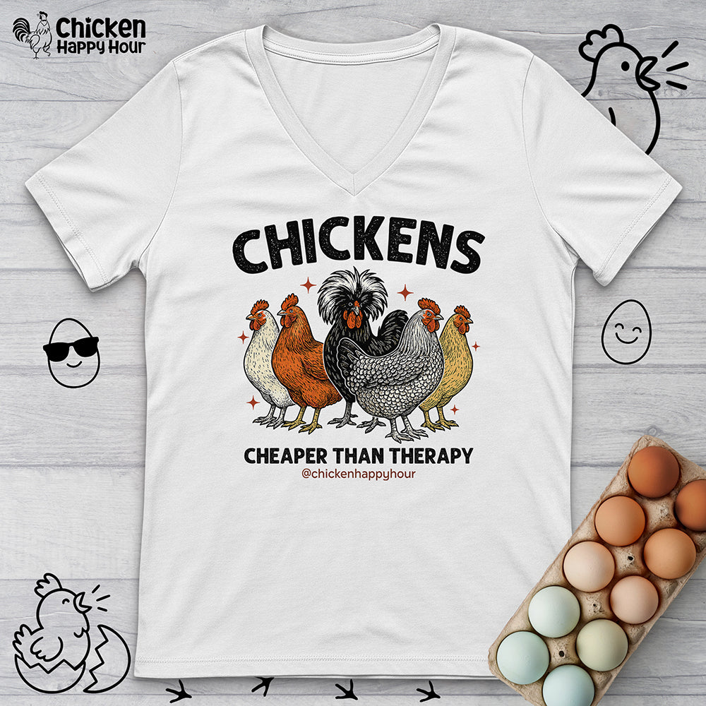 Chickens Cheaper V-Neck Tee