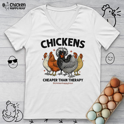 Chickens Cheaper V-Neck Tee