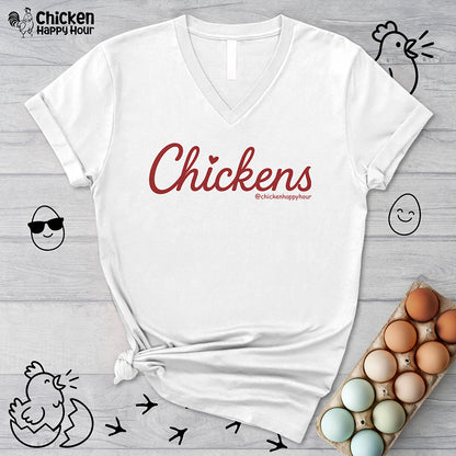 Love Chickens V-Neck Tee