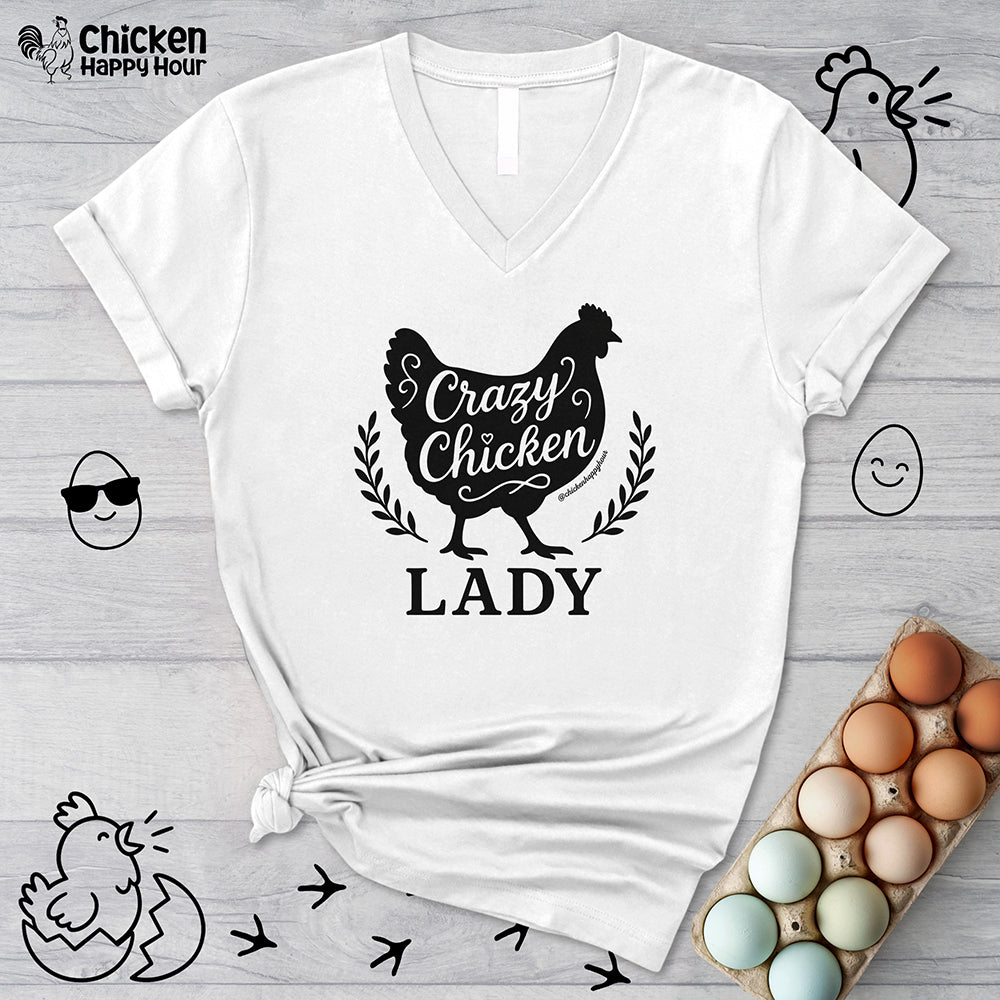 Crazy Chicken Lady V-Neck Tee