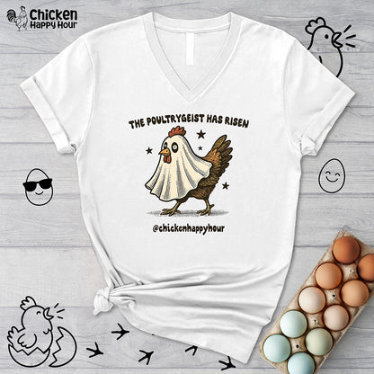 The Poultrygeist Has Risen  V-Neck Tee