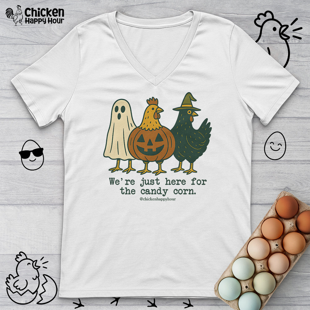 We're Just Here for the Candy Corn V-Neck Tee