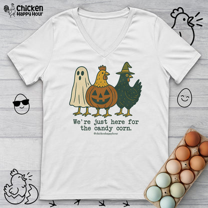 We're Just Here for the Candy Corn V-Neck Tee
