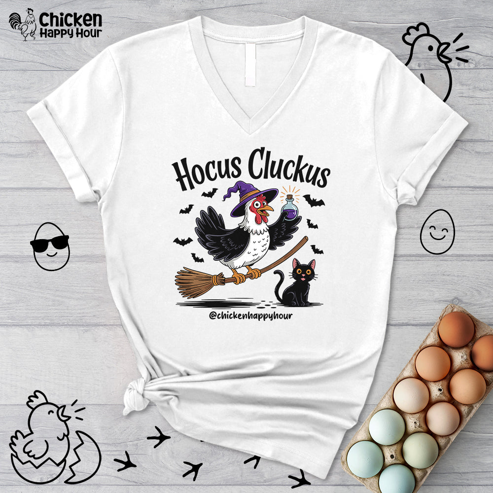 Hocus Cluckus V-Neck Tee