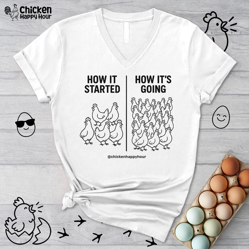 How it Started How it’s Going V-Neck Tee
