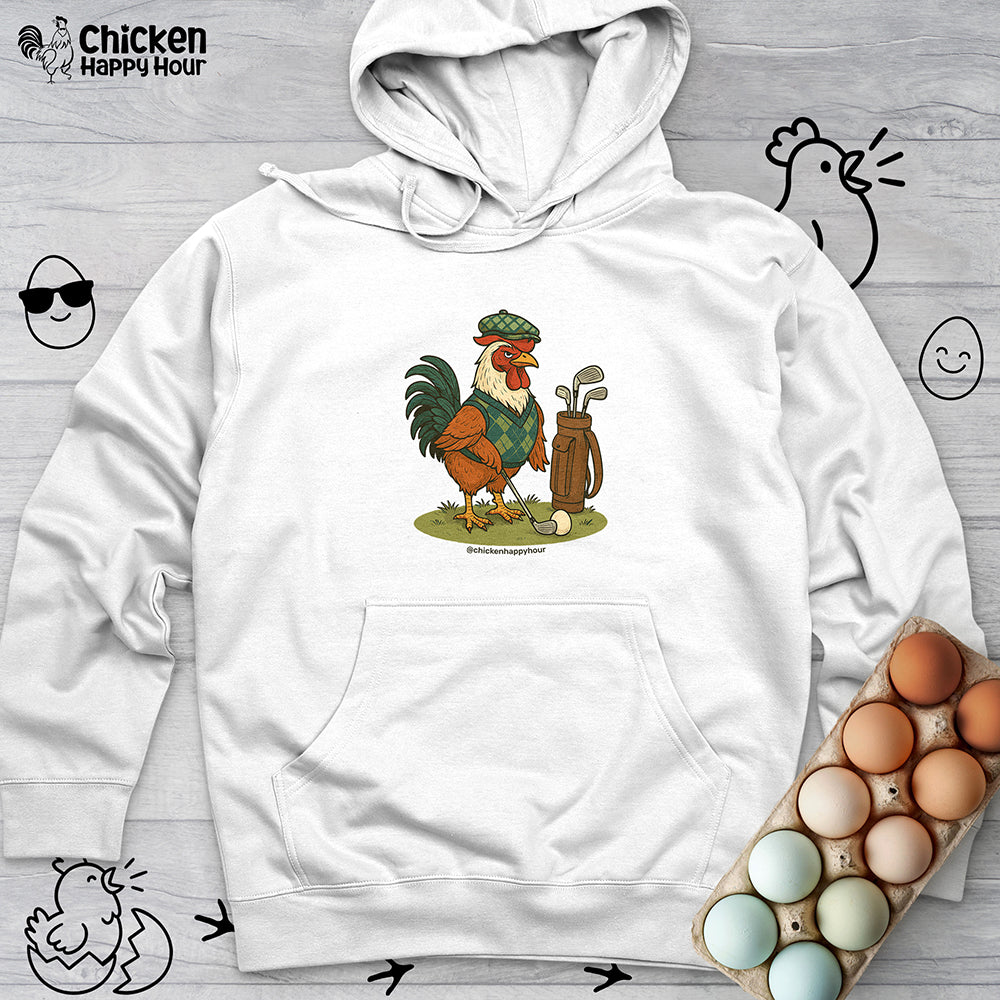 Rooster Playing Golf Hooded Sweatshirt