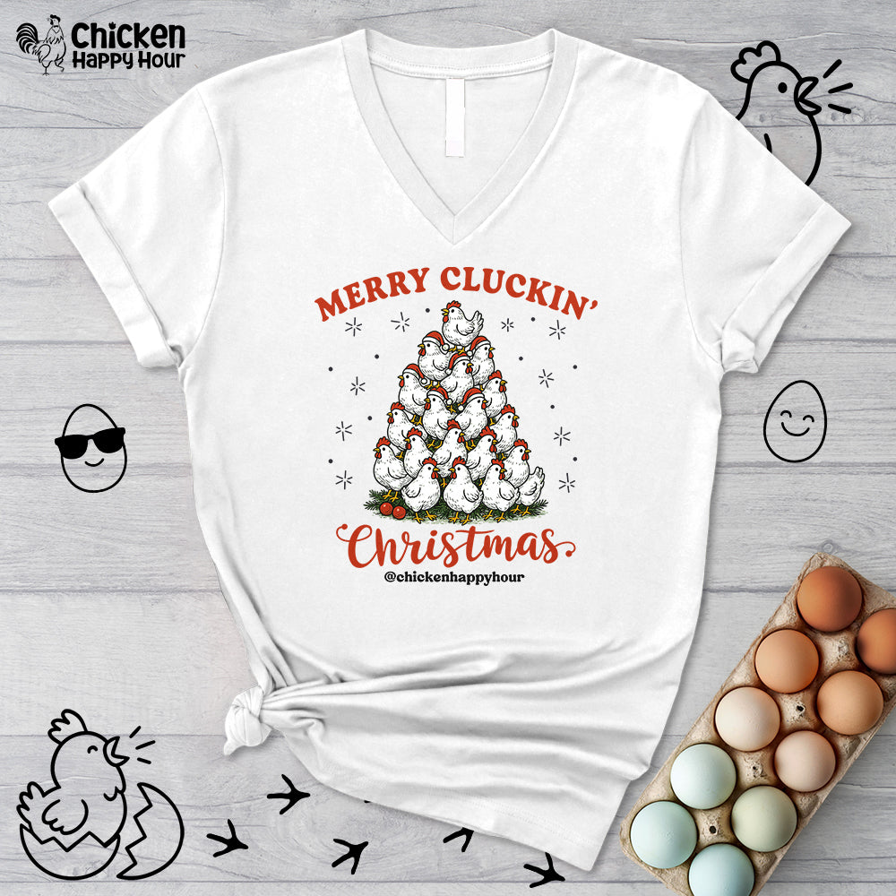Merry Cluckin' V-Neck Tee