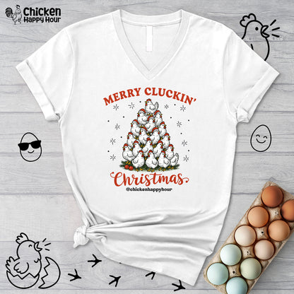 Merry Cluckin' V-Neck Tee