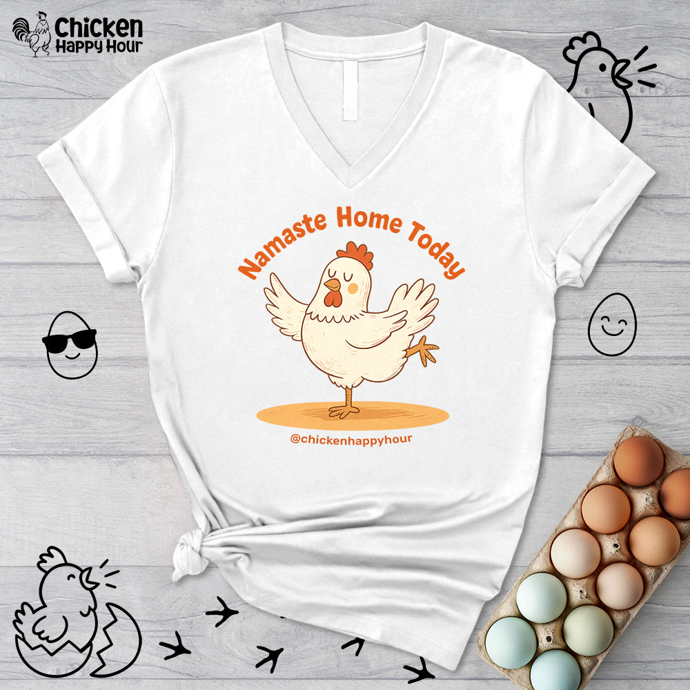 Namaste Cluck V-Neck Tee