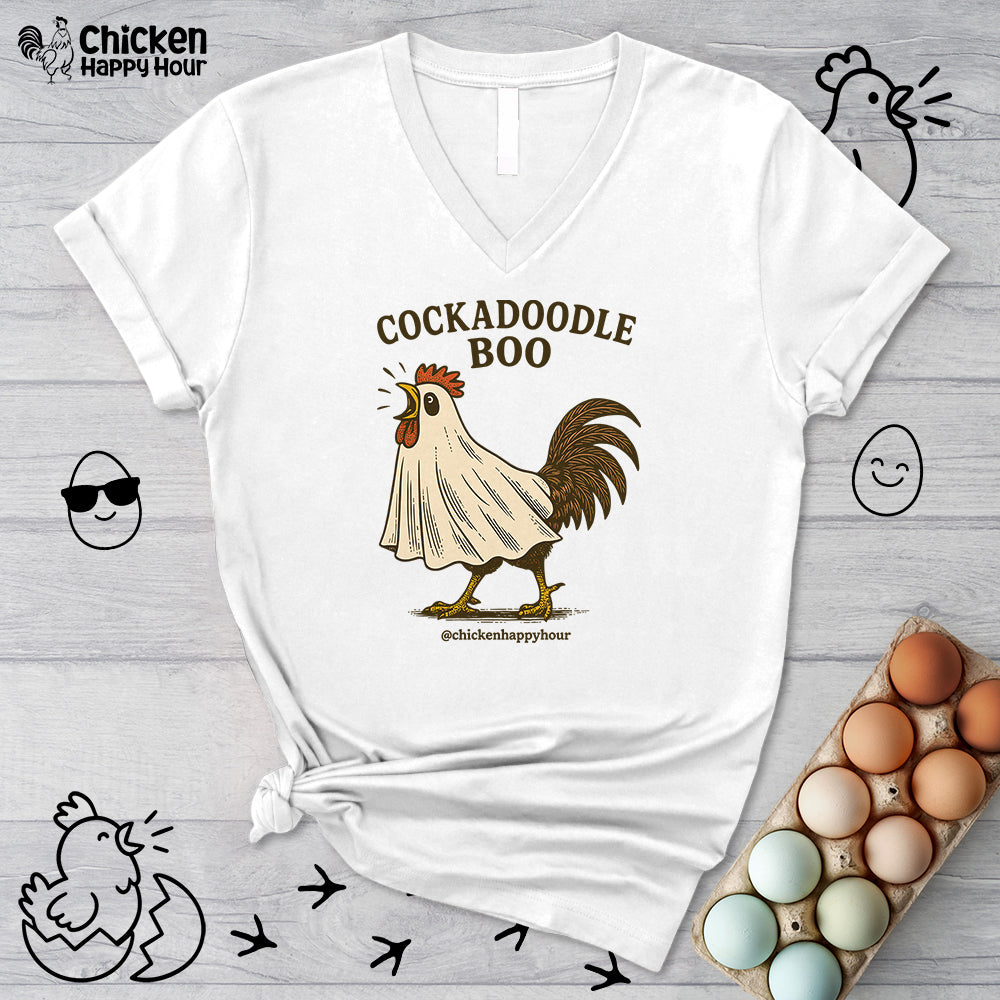 Cockadoodle BOO V-Neck Tee