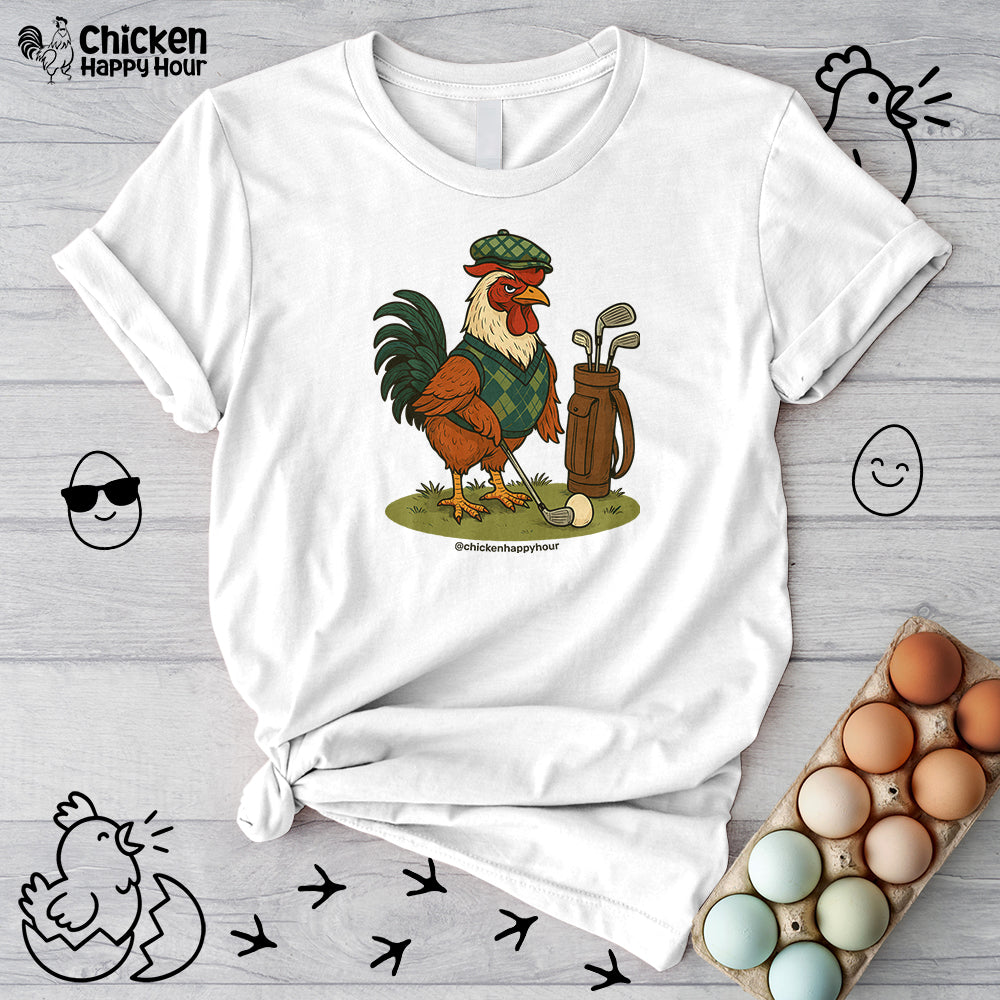 Rooster Playing Golf Unisex Tee