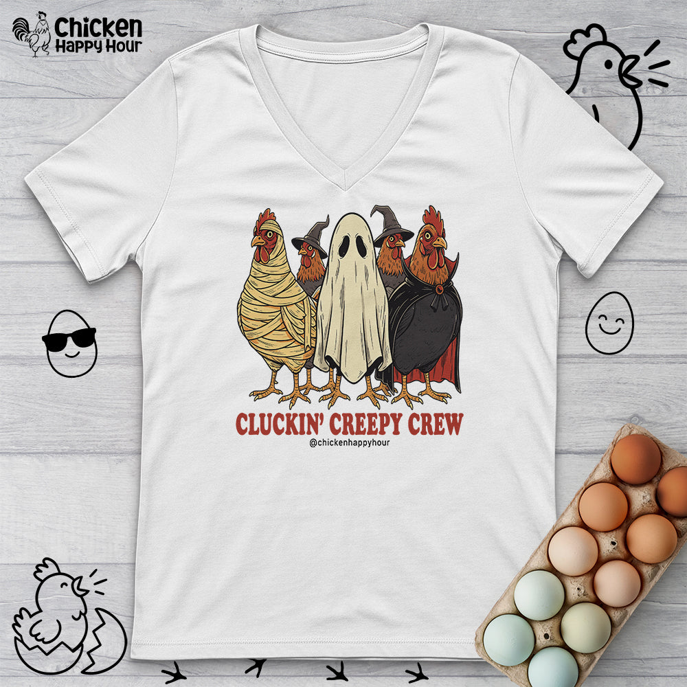 Cluckin’ Creepy Crew V-Neck Tee