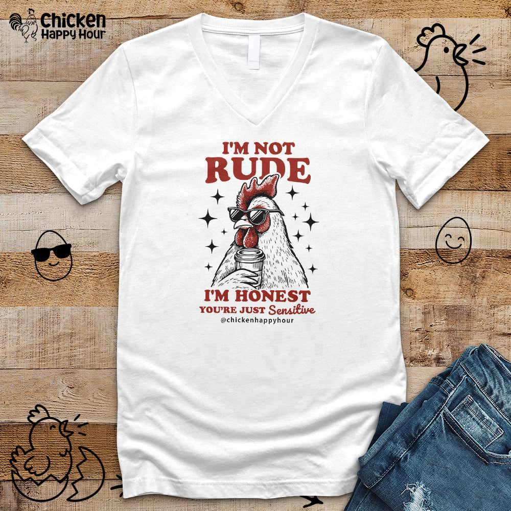 I'm Not Rude V-Neck Tee