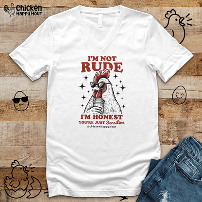 I'm Not Rude V-Neck Tee