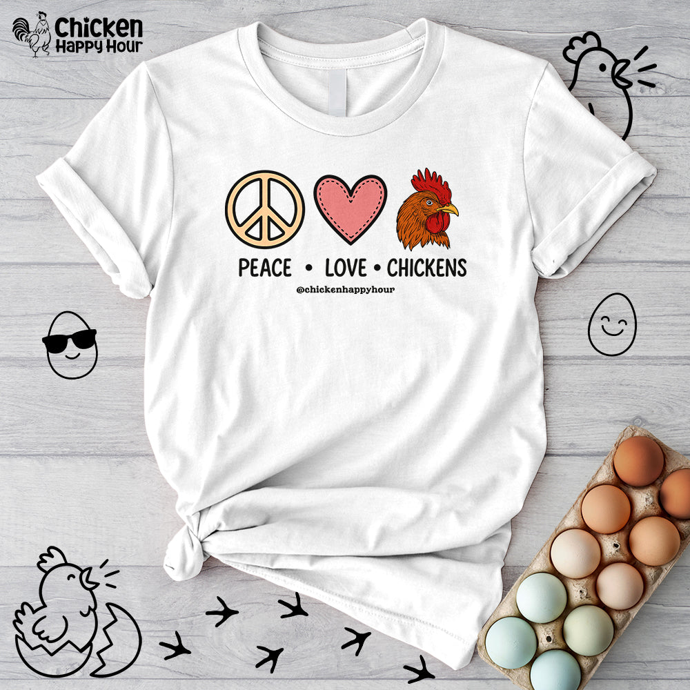 Peace Love Chickens Unisex Tee