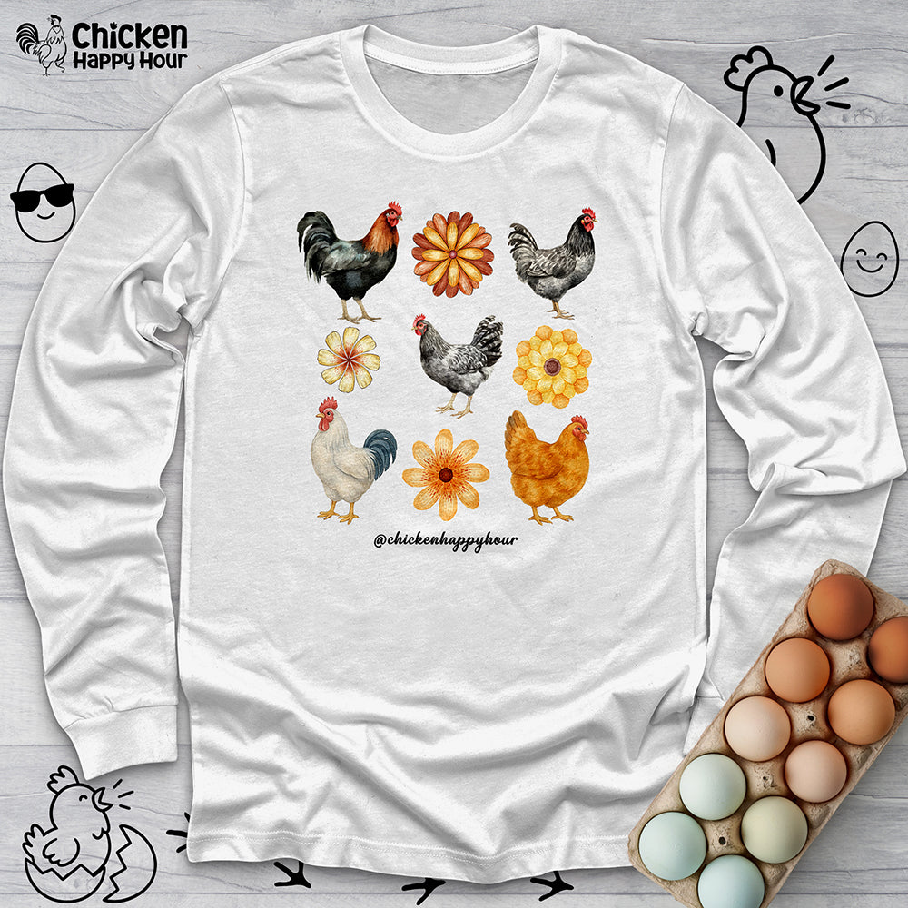 Chicken With Flowers Long Sleeve