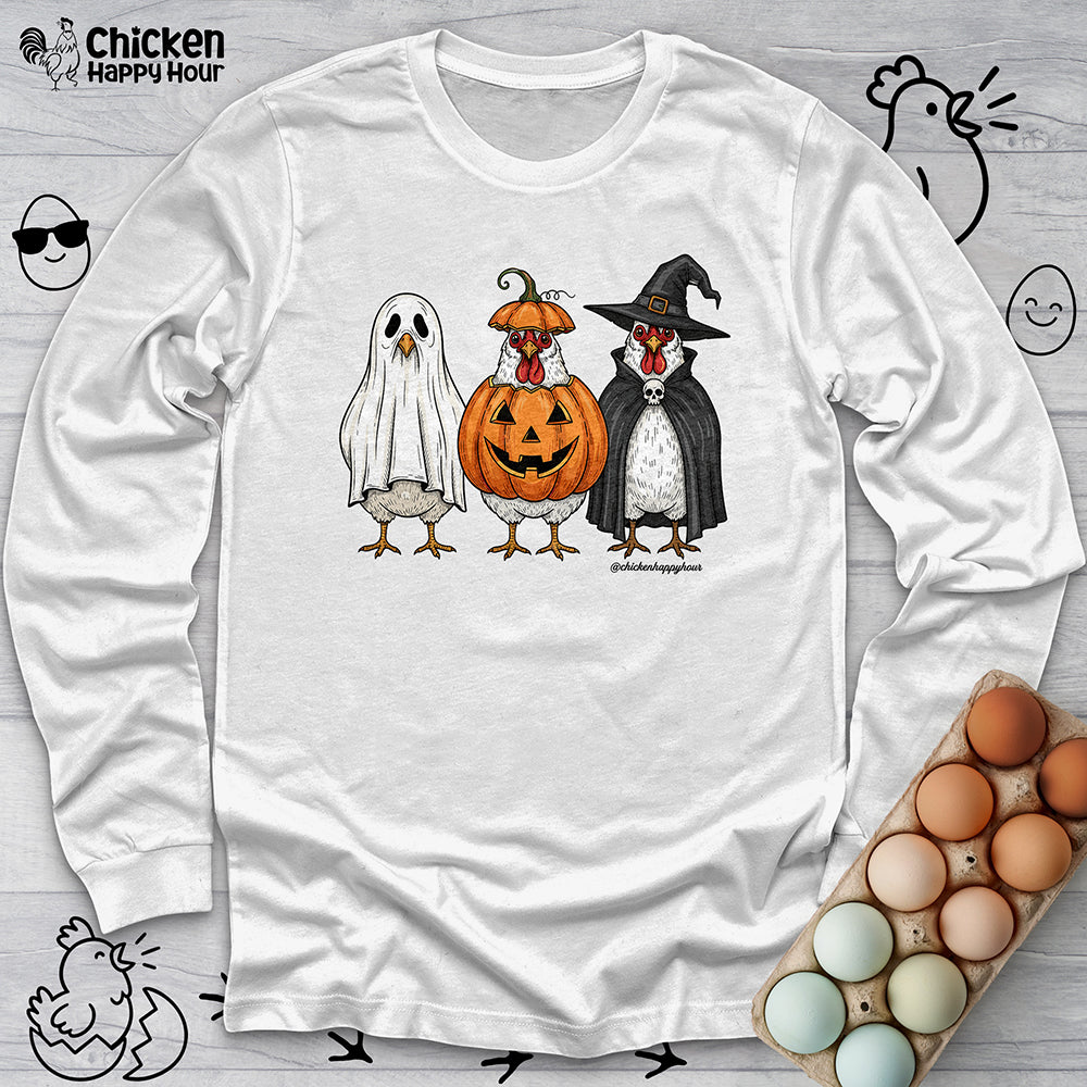 Chickens Wearing Halloween Costumes Long Sleeve