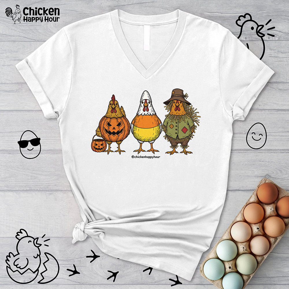 Halloween Chicken V-Neck Tee