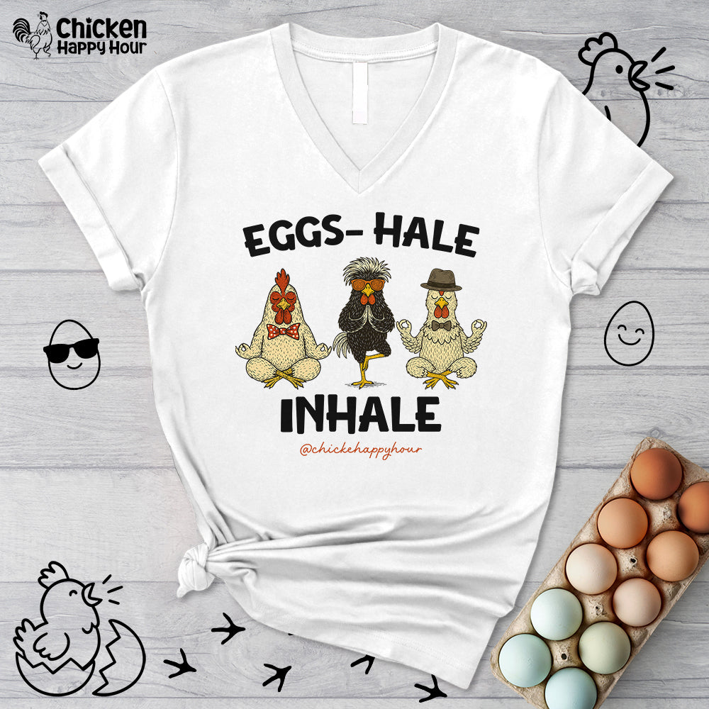Egg-Hale the Stress V-Neck Tee