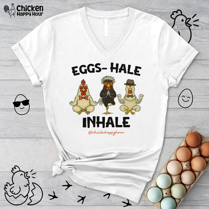 Egg-Hale the Stress V-Neck Tee