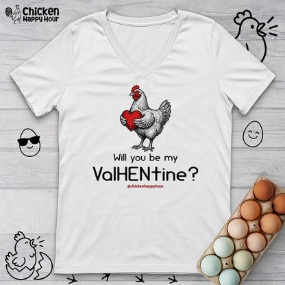 Will you be my ValHENtine V-Neck Tee
